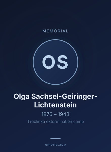 Memorial portrait of Olga Sachsel-Geiringer-Lichtenstein