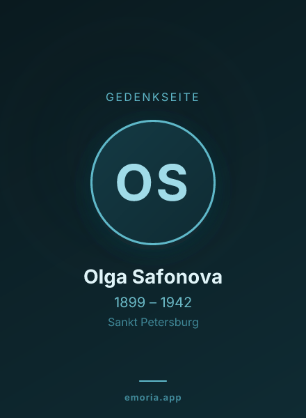 Gedenkportrait von Olga Safonova