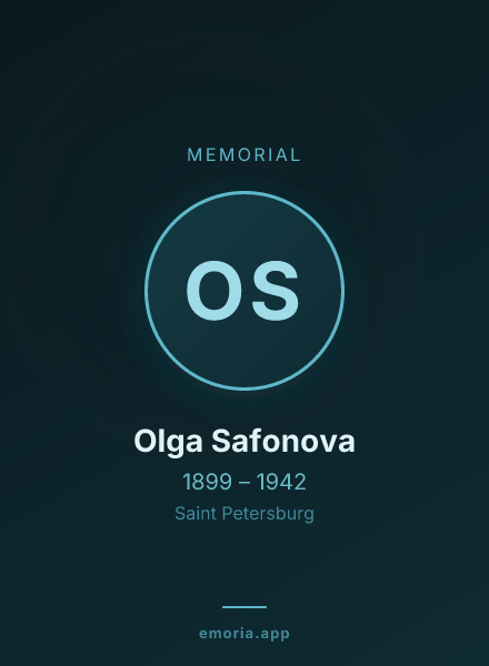 Memorial portrait of Olga Safonova