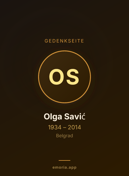 Gedenkportrait von Olga Savić