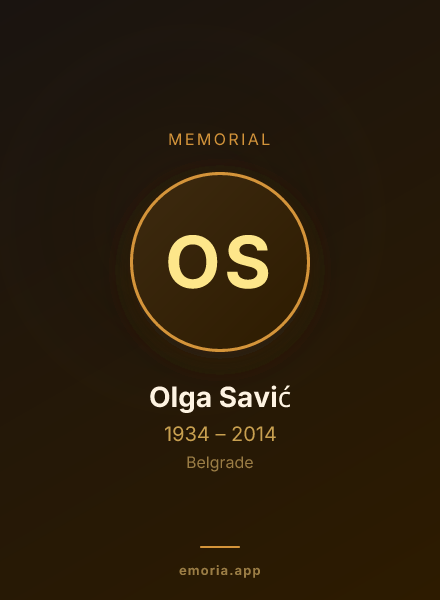 Memorial portrait of Olga Savić