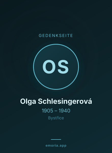 Gedenkportrait von Olga Schlesingerová