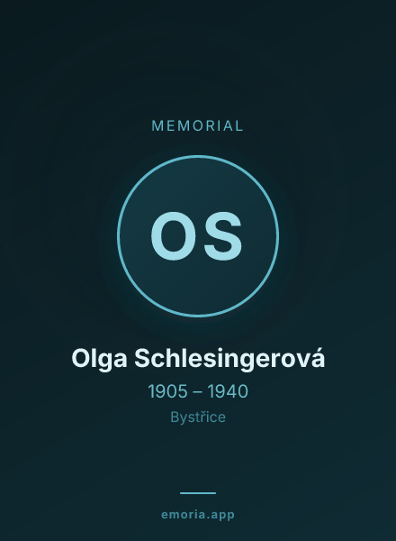 Memorial portrait of Olga Schlesingerová
