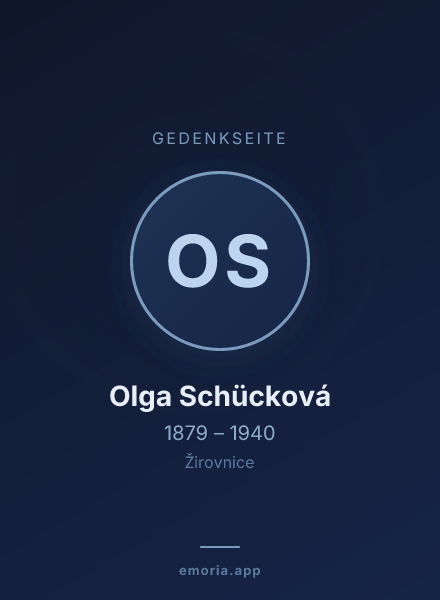 Gedenkportrait von Olga Schücková