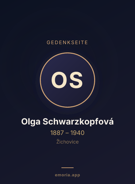 Gedenkportrait von Olga Schwarzkopfová