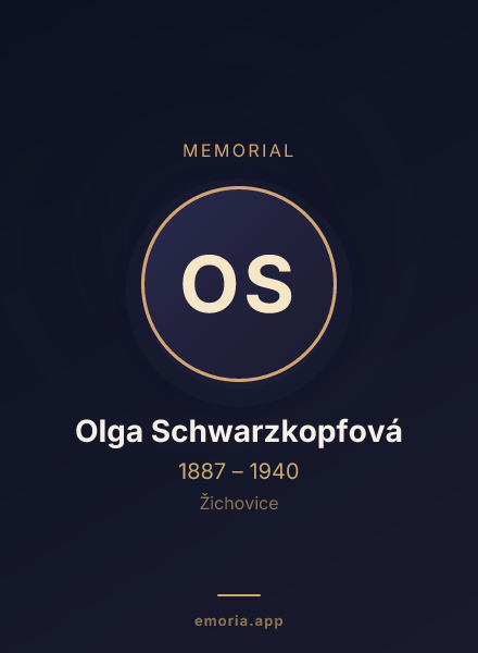 Memorial portrait of Olga Schwarzkopfová