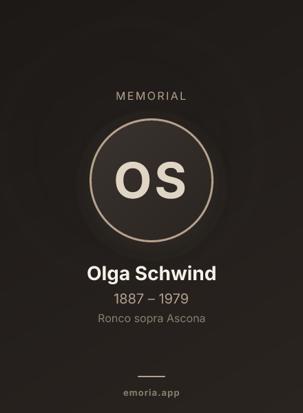 Memorial portrait of Olga Schwind