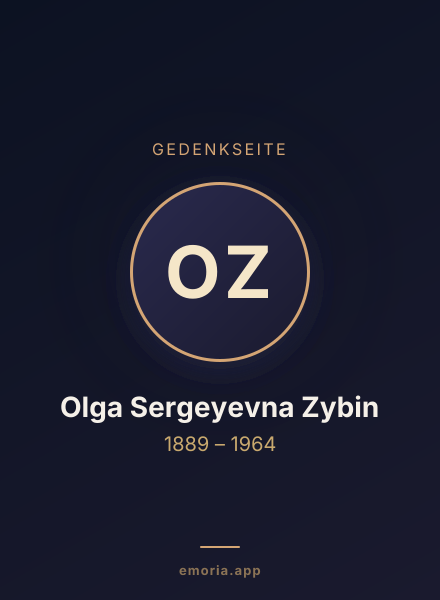 Gedenkportrait von Olga Sergeyevna Zybin