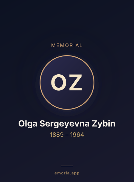Memorial portrait of Olga Sergeyevna Zybin