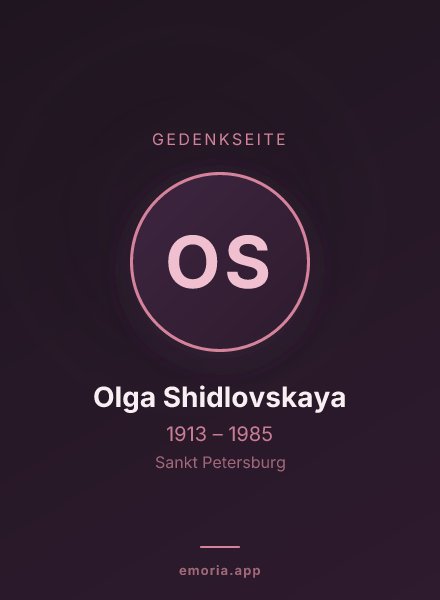 Gedenkportrait von Olga Shidlovskaya
