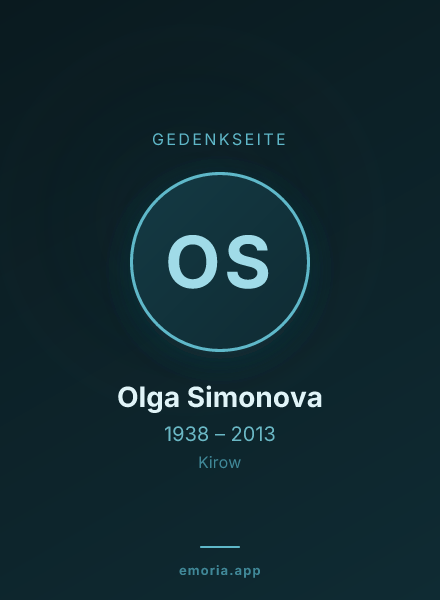 Gedenkportrait von Olga Simonova