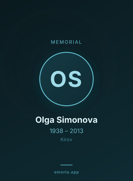 Memorial portrait of Olga Simonova