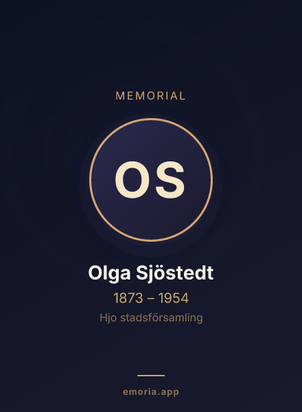 Memorial portrait of Olga Sjöstedt