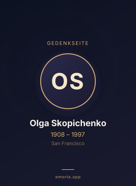 Gedenkportrait von Olga Skopichenko