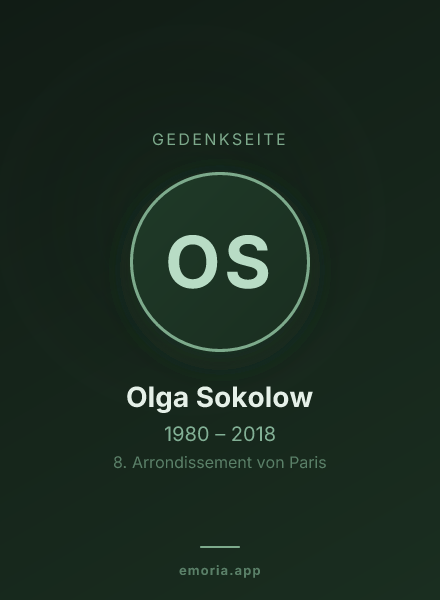Gedenkportrait von Olga Sokolow