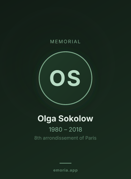 Memorial portrait of Olga Sokolow