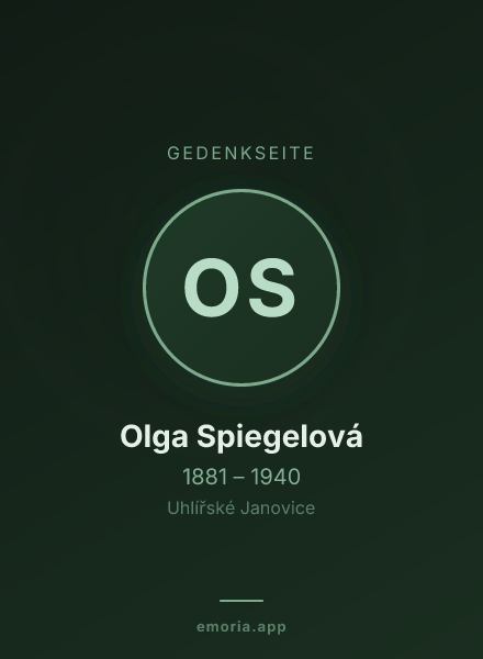Gedenkportrait von Olga Spiegelová
