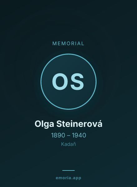 Memorial portrait of Olga Steinerová