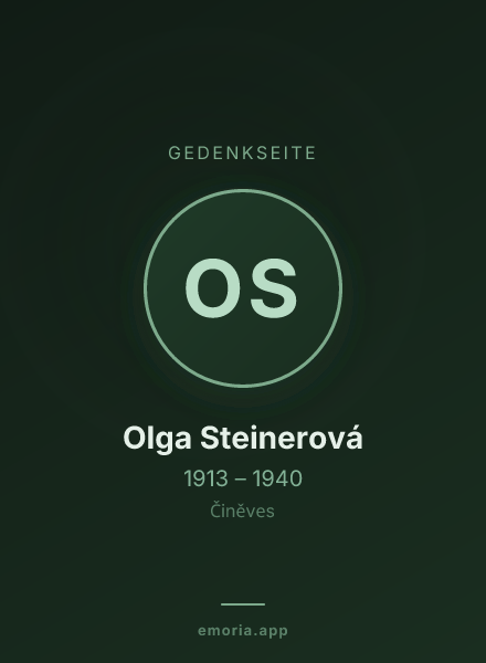 Gedenkportrait von Olga Steinerová