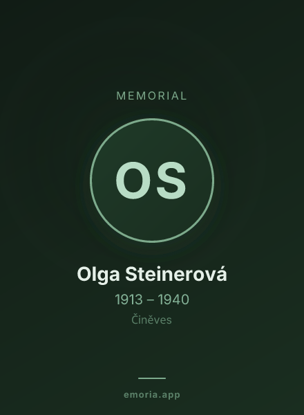 Memorial portrait of Olga Steinerová