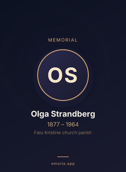 Memorial portrait of Olga Strandberg