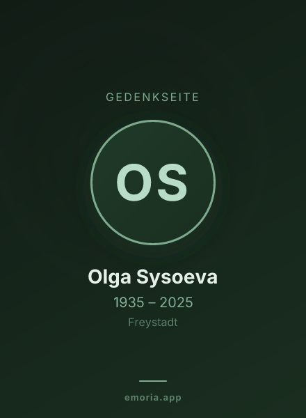 Gedenkportrait von Olga Sysoeva