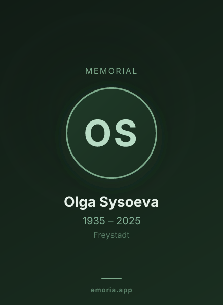 Memorial portrait of Olga Sysoeva