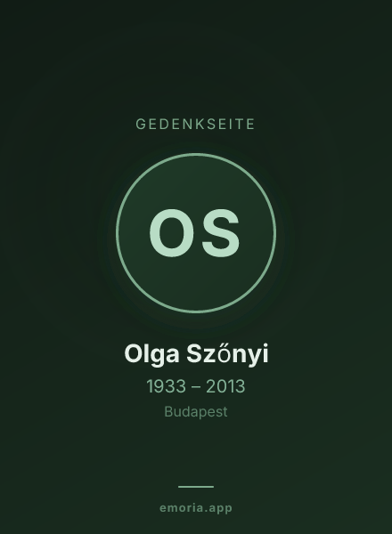 Gedenkportrait von Olga Szőnyi