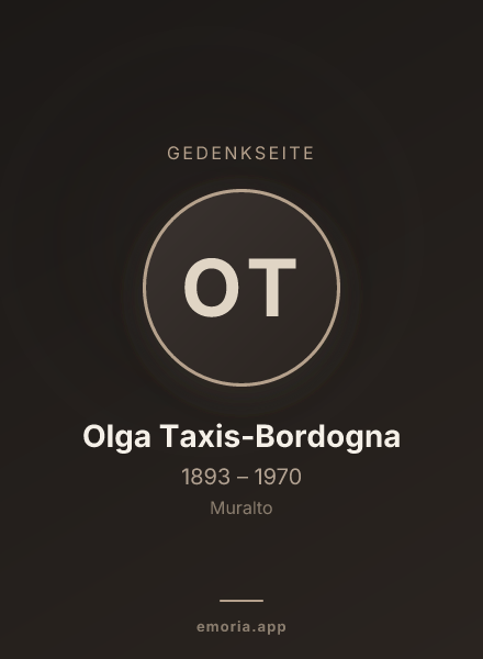 Gedenkportrait von Olga Taxis-Bordogna