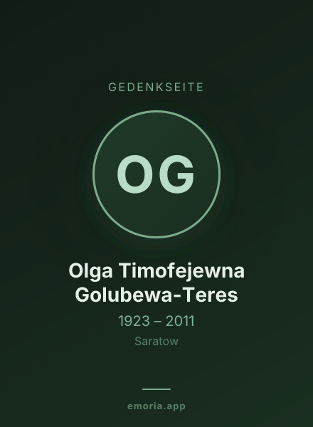 Gedenkportrait von Olga Timofejewna Golubewa-Teres