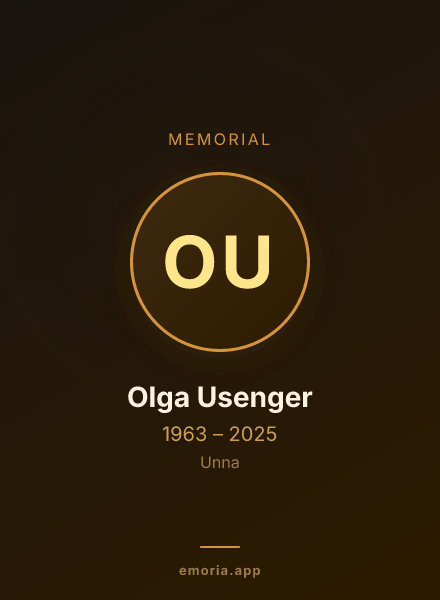 Memorial portrait of Olga Usenger