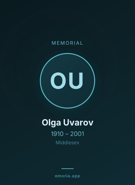 Memorial portrait of Olga Uvarov