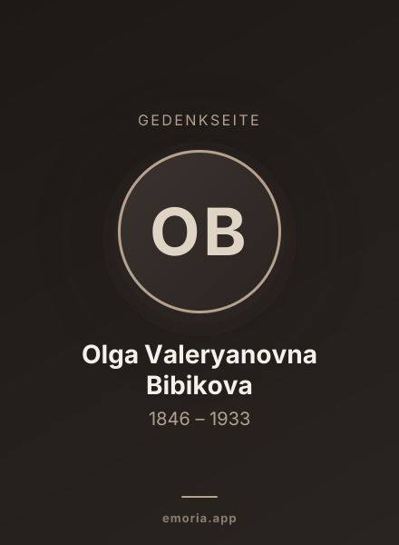 Gedenkportrait von Olga Valeryanovna Bibikova