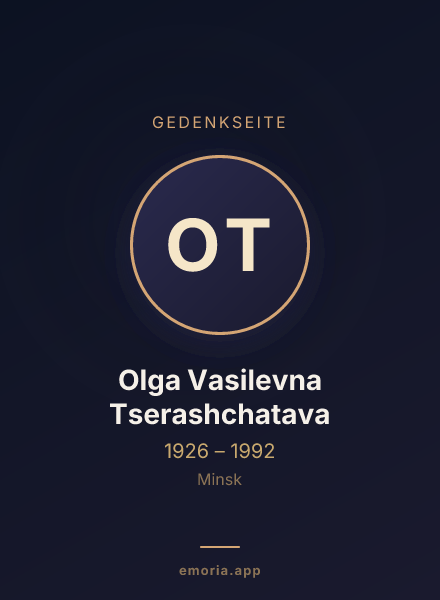Gedenkportrait von Olga Vasilevna Tserashchatava