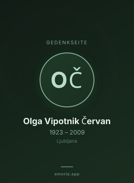 Gedenkportrait von Olga Vipotnik Červan