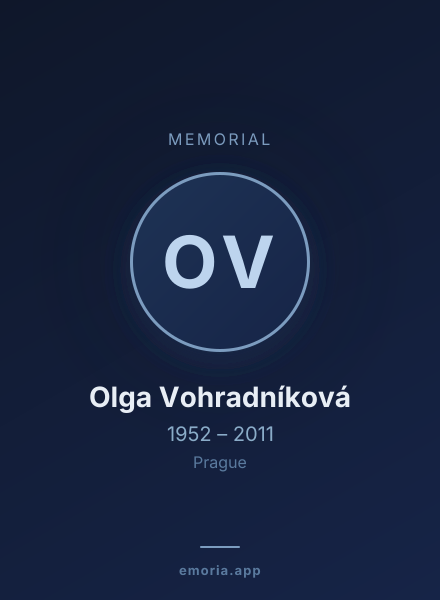 Memorial portrait of Olga Vohradníková