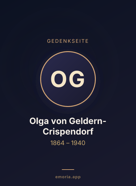 Gedenkportrait von Olga von Geldern-Crispendorf