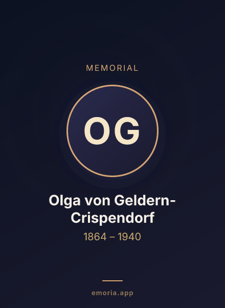 Memorial portrait of Olga von Geldern-Crispendorf