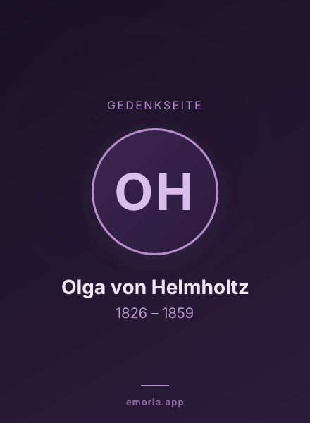 Gedenkportrait von Olga von Helmholtz