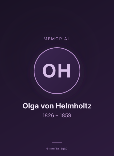 Memorial portrait of Olga von Helmholtz