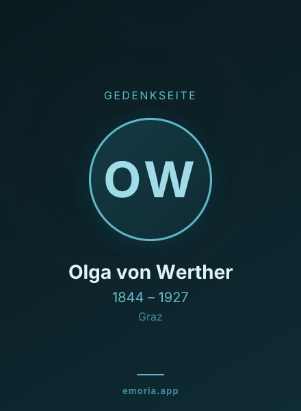 Gedenkportrait von Olga von Werther