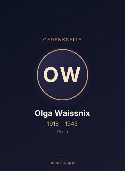 Gedenkportrait von Olga Waissnix