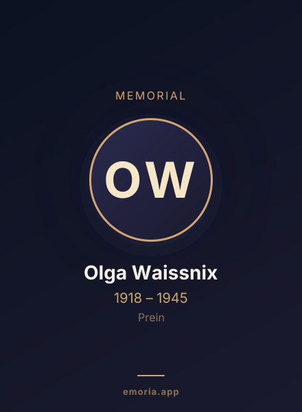 Memorial portrait of Olga Waissnix