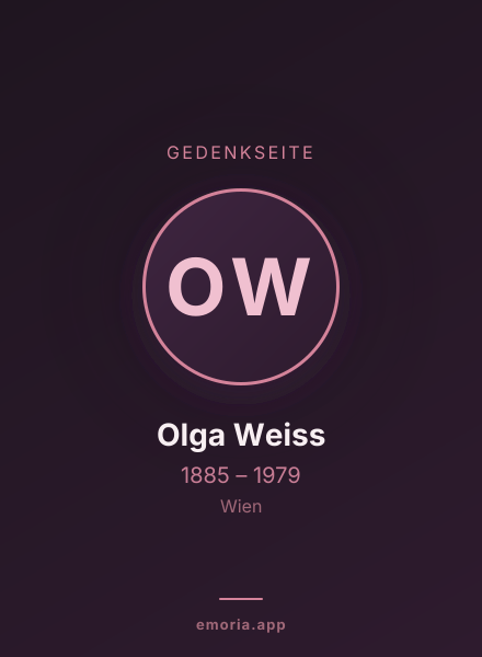 Gedenkportrait von Olga Weiss