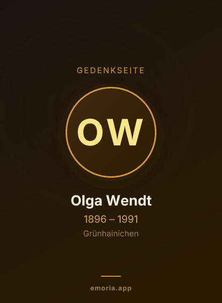 Gedenkportrait von Olga Wendt