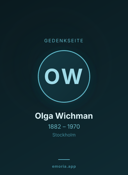 Gedenkportrait von Olga Wichman