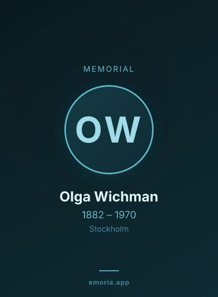 Memorial portrait of Olga Wichman