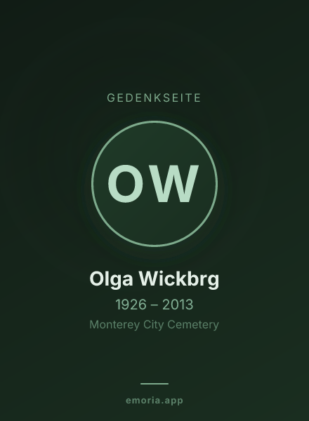 Gedenkportrait von Olga Wickbrg