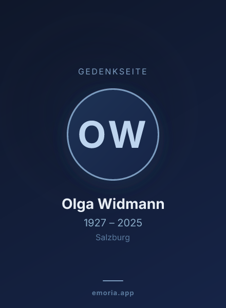 Gedenkportrait von Olga Widmann