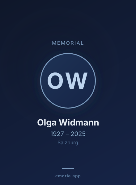 Memorial portrait of Olga Widmann